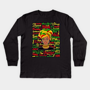 Juneteenth Black Girl Magic 2 Kids Long Sleeve T-Shirt